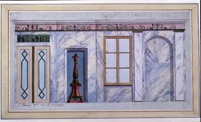 Entwurf für ein Empire-Esszimmer-Interieur von L. Raoux