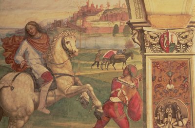 Mann zu Pferd, aus dem Leben des Hl. Benedikt von L. Signorelli