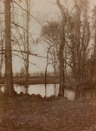 Album des Ersten Weltkriegs in Friaul-Julisch Venetien: der Teich im Park der Villa Brazza, Kriegslazarett Nr. 17, Soleschiano Manzano von L. Verdiani