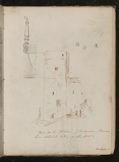 Studie eines Tischbeins, architektonische Studie, ?Tour de la glacine - Avignon - Frankreich von Lady Butler