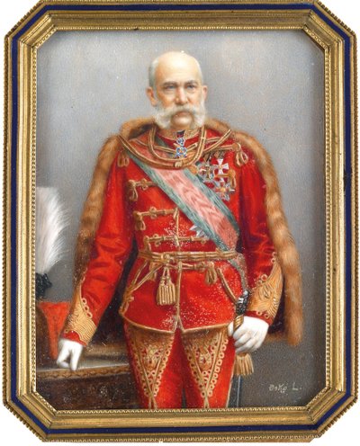 Porträt von Franz Joseph I. von Österreich (1830-1916) in ungarischer Uniform von Lajos Osko