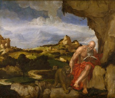 Der heilige Hieronymus in der Wildnis, Mitte des 16. Jahrhunderts von Lambert Sustris