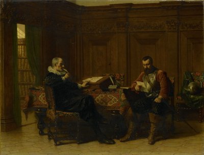 Zwei Männer in einem Interieur des 17. Jahrhunderts von Lambertus Lingeman