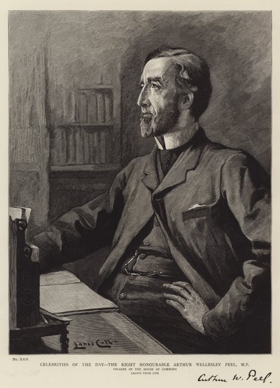 Berühmtheiten des Tages, der ehrenwerte Arthur Wellesley Peel, MP von Lance Calkin
