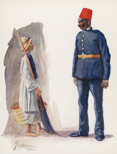 Menschen von Ägypten: Polizist und Junge, Ascari Balis wa waled von Lance Thackeray
