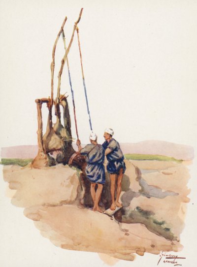 Menschen in Ägypten: Shadoof-Männer, Shaddaf von Lance Thackeray
