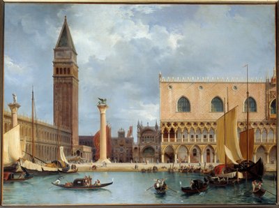 Ansicht eines Teils des Dogenpalastes und der Piazzetta von Venedig von Lancelot Théodore Turpin de Crissé de Crissé