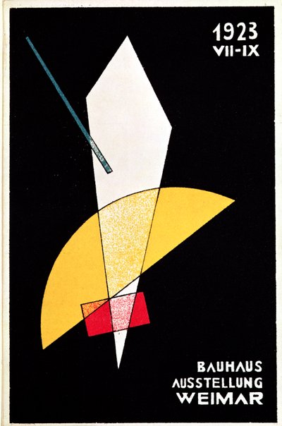 Plakat für eine Bauhaus-Ausstellung in Weimar, Deutschland, 1923 von Laszlo Moholy Nagy