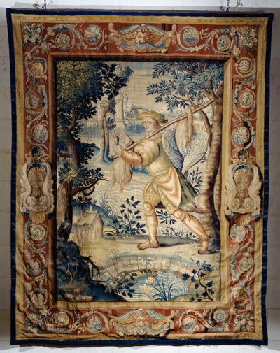 Wildträger, Wandteppich aus der Serie Jagden von Franz I. von Laurent Guyot