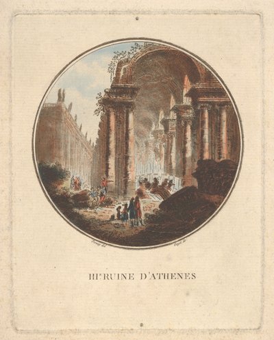Ruinen von Athen mit einem gewölbten Portikus, ca. 1770-1808 von Laurent Guyot