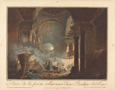Ruine des inneren Teils einer Basilika in Rom von Laurent Guyot after Hubert Robert