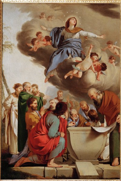 Mariä Himmelfahrt, Apostel schauen auf leeres Grab von Laurent de La Hire or La Hyre