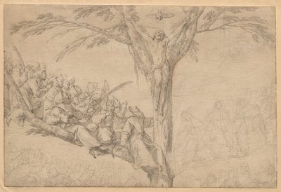 Der gekreuzigte Christus als Baum des Lebens mit Mönchen und Nonnen, ca. 1639 von Laurent de la Hyre