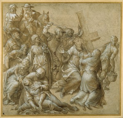 Christus trägt sein Kreuz und begegnet der heiligen Veronika von Lavinia (attr. to) Fontana