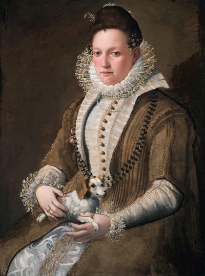 Porträt einer Dame mit einem Hund von Lavinia Fontana