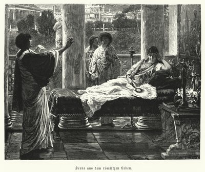 Szene aus dem Leben im antiken Rom (Gravur) von Lawrence (after) Alma Tadema