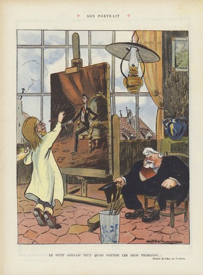 Sein Porträt. Illustration für Le Rire von Leal de Camara