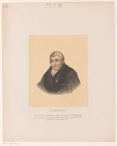 Porträt von Herman Tollius von Leendert Springer (I)