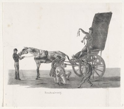 Kutsche mit einem Quacksalber, 1835 von Leendert Springer (I)