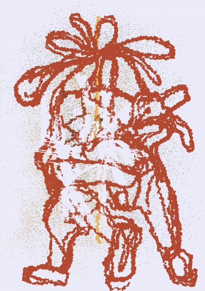 Antike Stammesfigur von Lembayung senja studio [Vintage Poster]