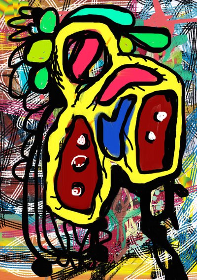 Bunte Graffiti-Kreatur von Lembayung senja studio [Vintage Poster]