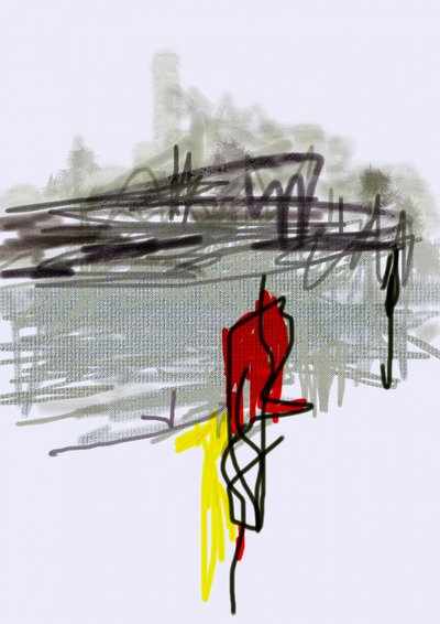 Rote Figur Urbanes Abstrakt von Lembayung senja studio [Vintage Poster]
