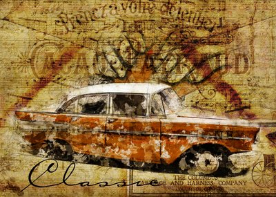 Rustikales klassisches Auto von Lembayung senja studio [Vintage Poster]