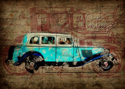 Rustikales Vintage Auto von Lembayung senja studio [Vintage Poster]