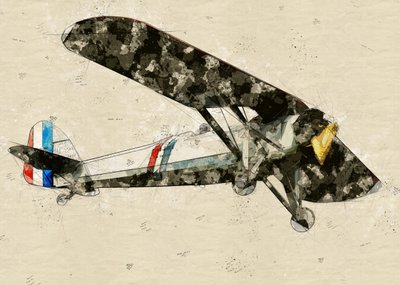 Vintage Luftfahrt Skizze von Lembayung senja studio [Vintage Poster]