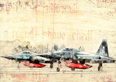 Vintage Jagdflugzeuge von Lembayung senja studio [Vintage Poster]