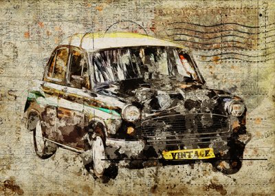 Vintage Indisches Taxi von Lembayung senja studio [Vintage Poster]