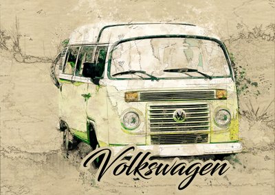 Vintage Reise Van von Lembayung senja studio [Vintage Poster]