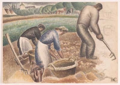 Kartoffelernter auf dem Feld von Leo Gestel