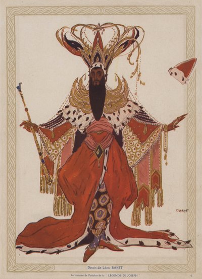 Kostümentwurf von Leon Bakst für Potiphar in einer Ballets Russes Produktion von Richard Strauss