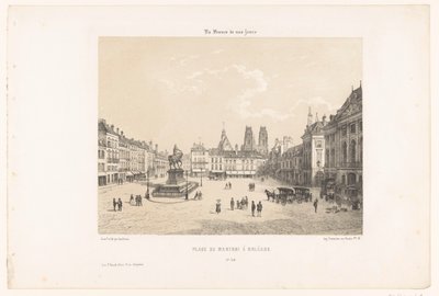 Ansicht der Place du Martroi in Orléans von Leon Auguste Asselineau