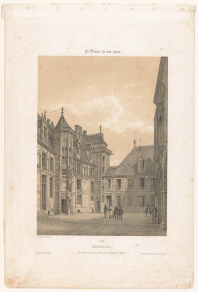 Ansicht des Innenhofs des Palais Jacques-Coeur in Bourges von Leon Auguste Asselineau