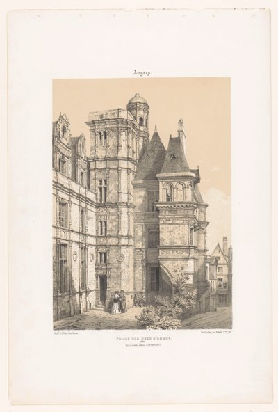 Ansicht eines Teils des Schlosses von Angers von Leon Auguste Asselineau