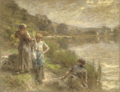 Erntender trinkt aus einer Flasche, oder Durst von Leon Augustin Lhermitte
