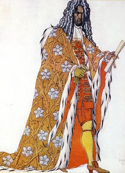 Kostümentwurf für den Zeremonienmeister, aus Dornröschen von Leon Bakst