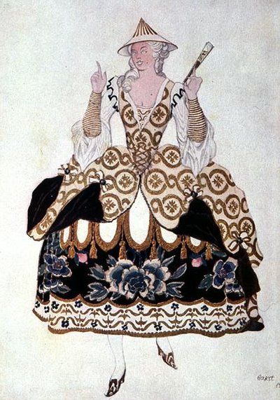 Kostümentwurf für eine chinesische Dame, aus Dornröschen von Leon Bakst