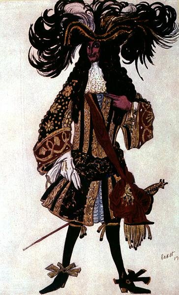 Kostümentwurf für einen benachbarten Prinzen, aus Dornröschen von Leon Bakst