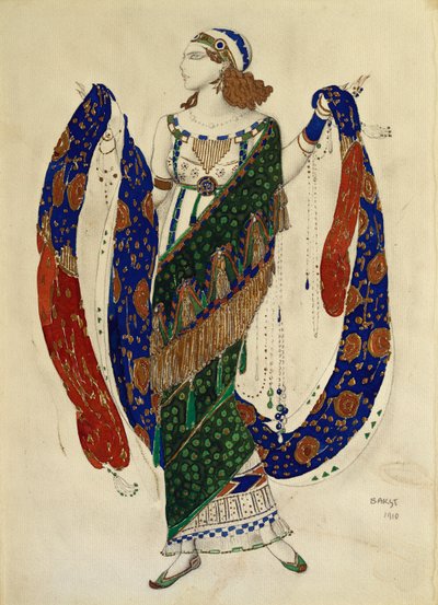Kostümentwurf für eine Tänzerin aus "Cleopatra", 1910 von Leon Bakst