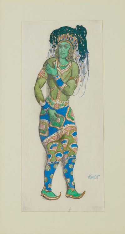 Kostümentwurf für das Ballett Blauer Gott von R. Hahn, 1910 von Leon Bakst