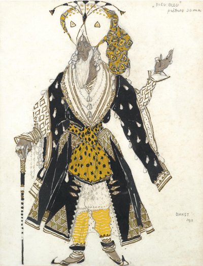 Kostümentwurf für das Ballett Blauer Gott von R. Hahn, 1911 von Leon Bakst