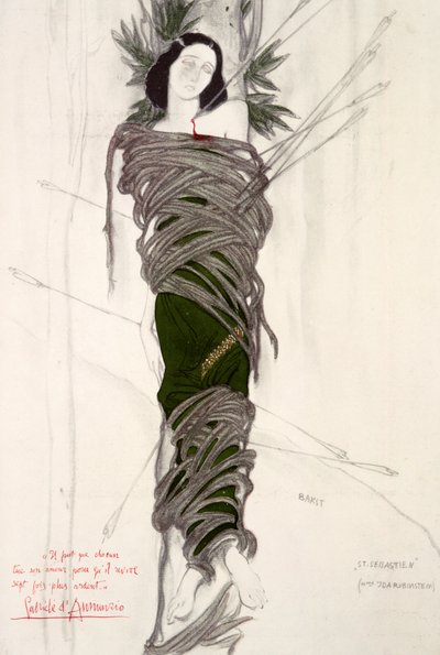 Kostümentwurf für die Balletttänzerin Ida Rubinstein von Leon Bakst