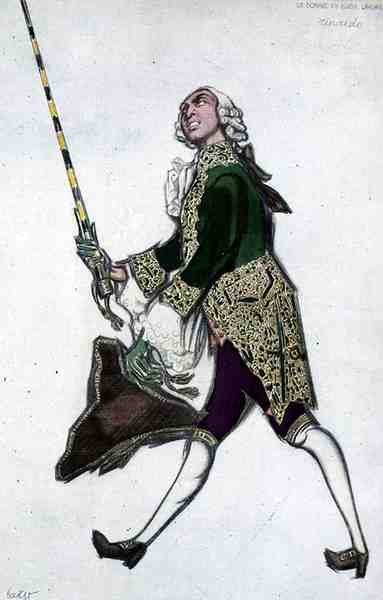 Kostüm für Rinaldo, aus Die gutgelaunten Damen von Leon Bakst