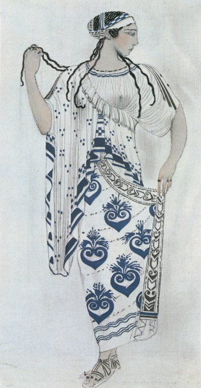 Helena von Troja, Kostümentwurf für Emile Verhaerens Stück "Helene de Sparte" von Leon Bakst