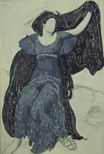 Nymphe Echo. Kostümentwurf für das Ballett Narcisse von N. Tcherepnin, 1911 von Leon Bakst