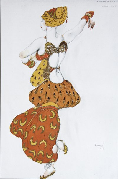 Odaliske. Kostümentwurf für das Ballett Scheherazade von N. Rimski-Korsakow, 1910 von Leon Bakst