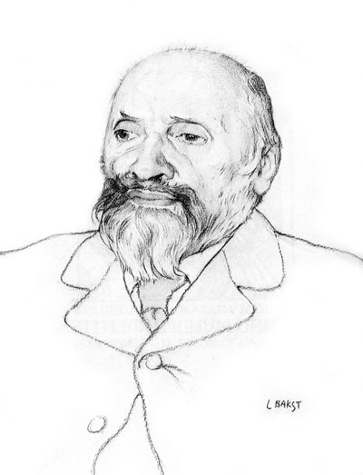 Porträt des russischen Komponisten Mily Balakirev, 1907 von Leon Bakst